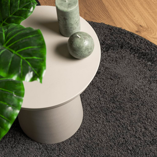 Shaggy Rug High Pile Modern Anthracite Ø 240 cm - Giant Lobelia