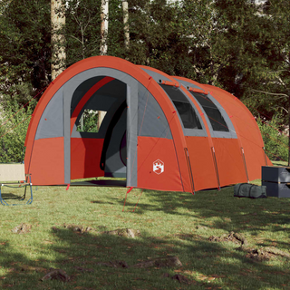 Camping Tent 4-Person Grey and Orange Waterproof - Giant Lobelia