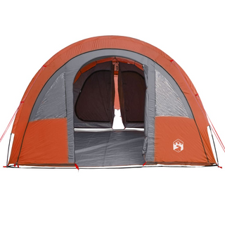 Camping Tent 4-Person Grey and Orange Waterproof - Giant Lobelia