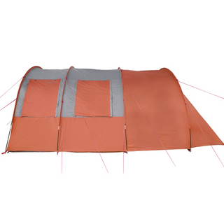 Camping Tent 4-Person Grey and Orange Waterproof - Giant Lobelia