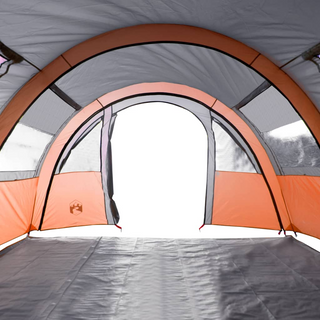 Camping Tent 4-Person Grey and Orange Waterproof - Giant Lobelia