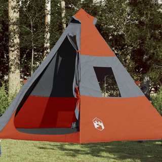 Camping Tent 7-Person Grey and Orange Waterproof - Giant Lobelia