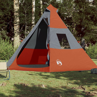 Camping Tent 7-Person Grey and Orange Waterproof - Giant Lobelia