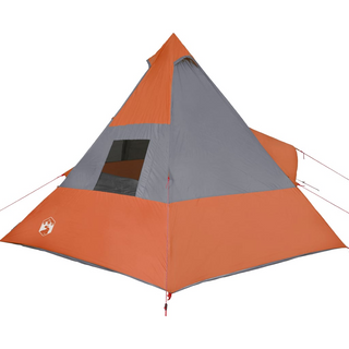 Camping Tent 7-Person Grey and Orange Waterproof - Giant Lobelia