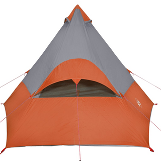 Camping Tent 7-Person Grey and Orange Waterproof - Giant Lobelia