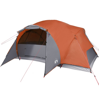 Camping Tent 8-Person Grey and Orange Waterproof - Giant Lobelia