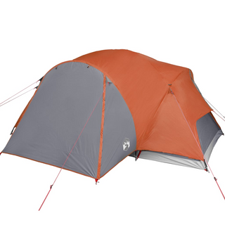 Camping Tent 8-Person Grey and Orange Waterproof - Giant Lobelia