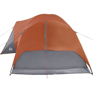 Camping Tent 8-Person Grey and Orange Waterproof - Giant Lobelia