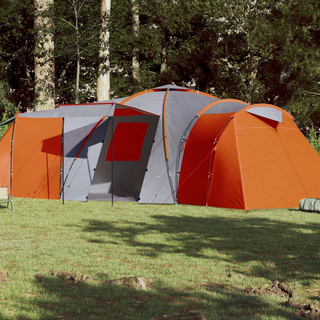 Camping Tent 12-Person Grey and Orange Waterproof - Giant Lobelia