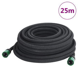 vidaXL Garden Soaker Hose Black 0.6" 25 m Rubber - Giant Lobelia