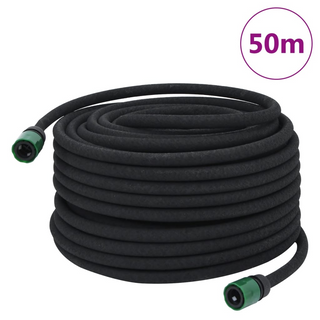 vidaXL Garden Soaker Hose Black 0.6" 50 m Rubber - Giant Lobelia