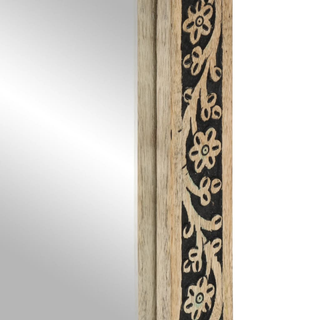 Bathroom Mirror 50x70x2.5 cm Solid Wood Mango and Glass - Giant Lobelia