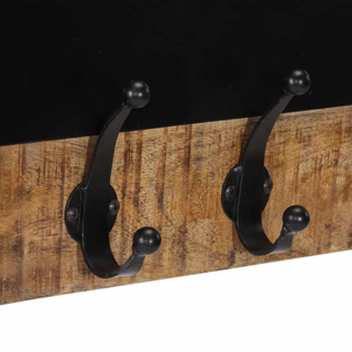 vidaXL Wall-mounted Coat Racks with 4 Hooks 2 pcs Solid Wood Mango - Giant Lobelia