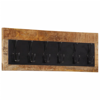 vidaXL Wall-mounted Coat Rack with 6 Hooks Solid Wood Mango - Giant Lobelia