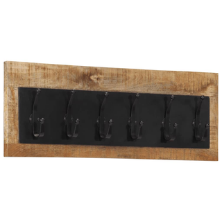 vidaXL Wall-mounted Coat Rack with 6 Hooks Solid Wood Mango - Giant Lobelia