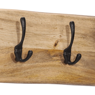 vidaXL Wall-mounted Coat Rack with 4 Hooks Solid Wood Mango - Giant Lobelia