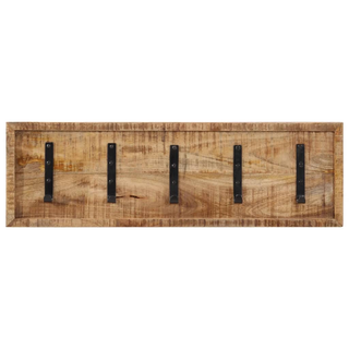 vidaXL Wall-mounted Coat Rack with 5 Hooks Solid Wood Mango - Giant Lobelia