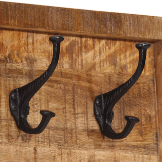 vidaXL Wall-mounted Coat Rack with 5 Hooks Solid Wood Mango - Giant Lobelia