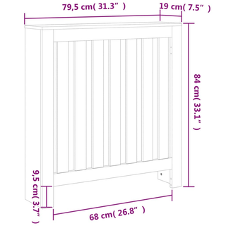 vidaXL Radiator Cover Wax Brown 79.5x19x84 cm Solid Wood Pine - Giant Lobelia