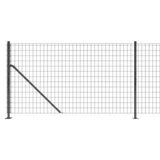 Wire Mesh Fence with Flange Anthracite 1.1x10 m - Giant Lobelia