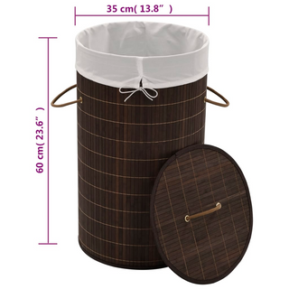 Bamboo Laundry Bin Round Dark Brown - Giant Lobelia