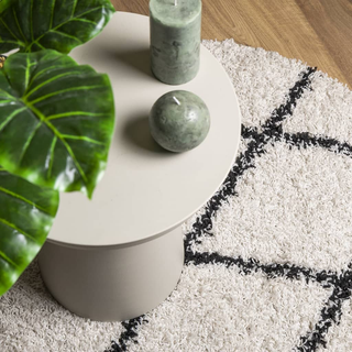 vidaXL Shaggy Rug High Pile Modern Cream and Black Ø 280 cm - Giant Lobelia