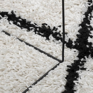 vidaXL Shaggy Rug High Pile Modern Cream and Black Ø 280 cm - Giant Lobelia