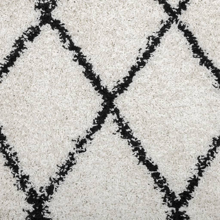 vidaXL Shaggy Rug High Pile Modern Cream and Black Ø 280 cm - Giant Lobelia