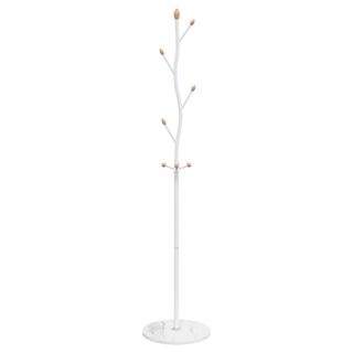 vidaXL Coat Stand White 177 cm Powder-coated Iron - Giant Lobelia