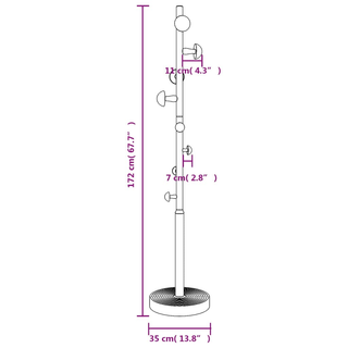 vidaXL Coat Stand Pink 172 cm Powder-coated Iron - Giant Lobelia