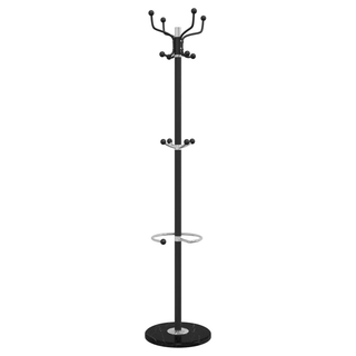 vidaXL Coat Stand with Umbrella Holder Black 180 cm Powder-coated Iron - Giant Lobelia