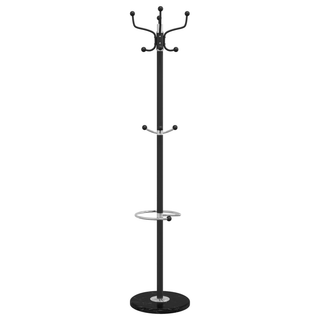 vidaXL Coat Stand with Umbrella Holder Black 180 cm Powder-coated Iron - Giant Lobelia