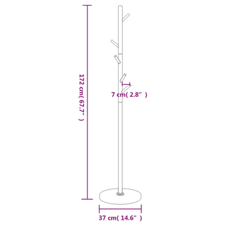 vidaXL Coat Stand White 172 cm Powder-coated Iron - Giant Lobelia