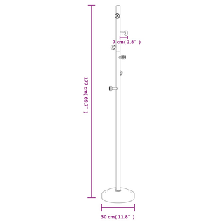 vidaXL Coat Stand White 177 cm Powder-coated Iron - Giant Lobelia