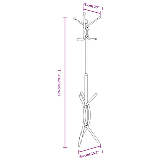 vidaXL Coat Stand White 176 cm Powder-coated Iron - Giant Lobelia