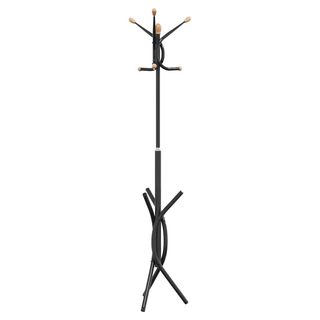 vidaXL Coat Stand Black 176 cm Powder-coated Iron - Giant Lobelia