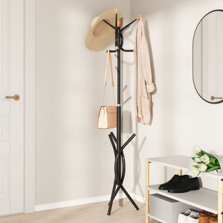 vidaXL Coat Stand Black 176 cm Powder-coated Iron - Giant Lobelia