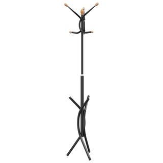 vidaXL Coat Stand Black 176 cm Powder-coated Iron - Giant Lobelia