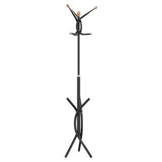 vidaXL Coat Stand Black 176 cm Powder-coated Iron - Giant Lobelia