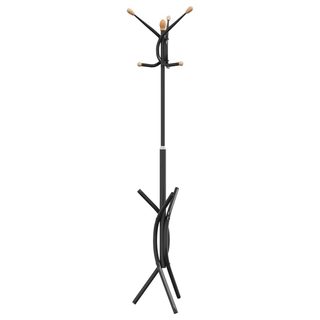 vidaXL Coat Stand Black 176 cm Powder-coated Iron - Giant Lobelia