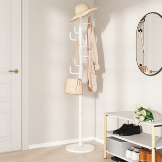 vidaXL Coat Stand White 183 cm Powder-coated Iron - Giant Lobelia