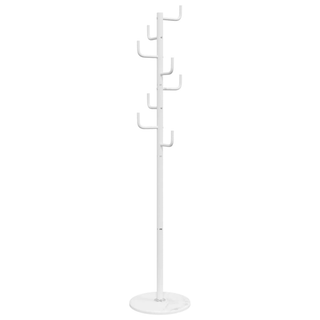 vidaXL Coat Stand White 183 cm Powder-coated Iron - Giant Lobelia