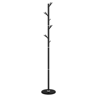 vidaXL Coat Stand Black 175 cm Powder-coated Iron - Giant Lobelia