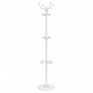 vidaXL Coat Stand with Umbrella Holder White 180 cm Powder-coated Iron - Giant Lobelia