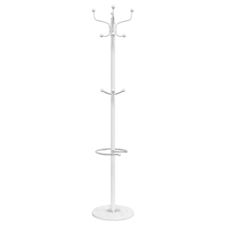 vidaXL Coat Stand with Umbrella Holder White 180 cm Powder-coated Iron - Giant Lobelia