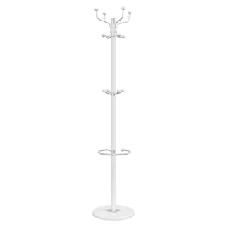 vidaXL Coat Stand with Umbrella Holder White 180 cm Powder-coated Iron - Giant Lobelia