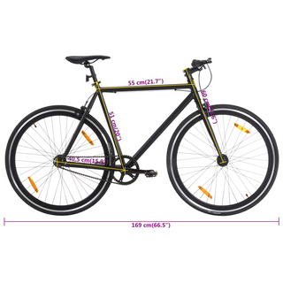 vidaXL Fixed Gear Bike Black 700c 51 cm - Giant Lobelia