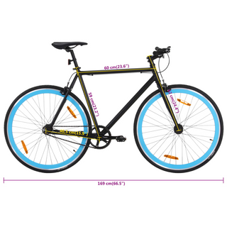 vidaXL Fixed Gear Bike Black and Blue 700c 59 cm - Giant Lobelia