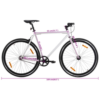 vidaXL Fixed Gear Bike White and Black 700c 51 cm - Giant Lobelia