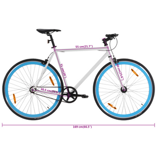 vidaXL Fixed Gear Bike White and Blue 700c 51 cm - Giant Lobelia